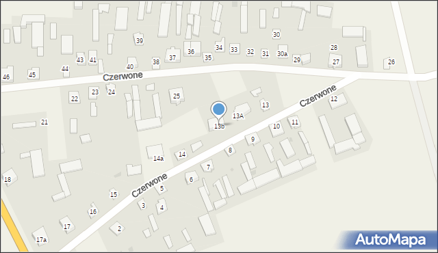 Czerwone, Czerwone, 13b, mapa Czerwone