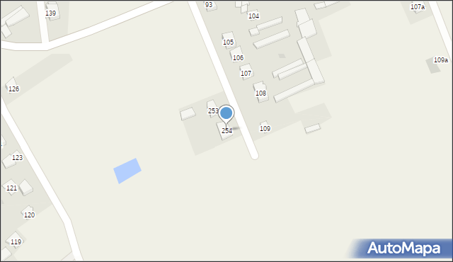 Czerwone, Czerwone, 254, mapa Czerwone