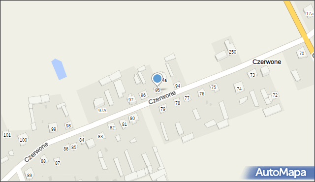 Czerwone, Czerwone, 95, mapa Czerwone