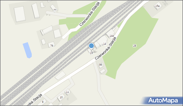 Czerwonka, Czerwonka, 117, mapa Czerwonka