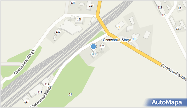 Czerwonka, Czerwonka, 121, mapa Czerwonka