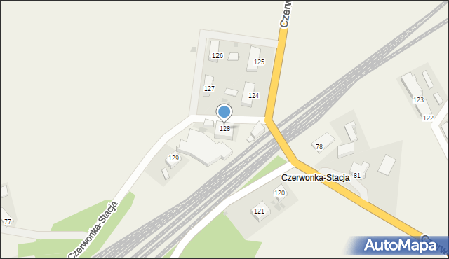 Czerwonka, Czerwonka, 128, mapa Czerwonka