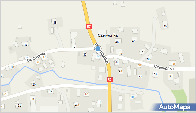 Czerwonka, Czerwonka, 14, mapa Czerwonka