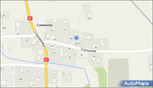Czerwonka, Czerwonka, 51, mapa Czerwonka