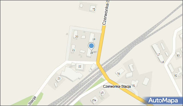 Czerwonka, Czerwonka-Stacja, 18, mapa Czerwonka