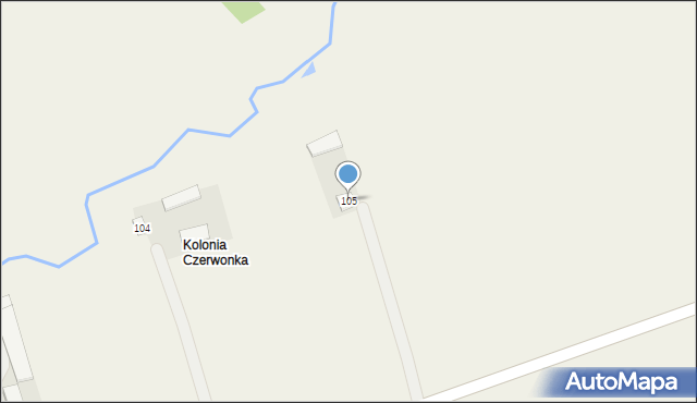 Czerwonka, Czerwonka, 105, mapa Czerwonka
