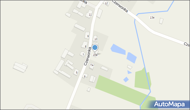 Czerwonka, Czerwonka, 10a, mapa Czerwonka