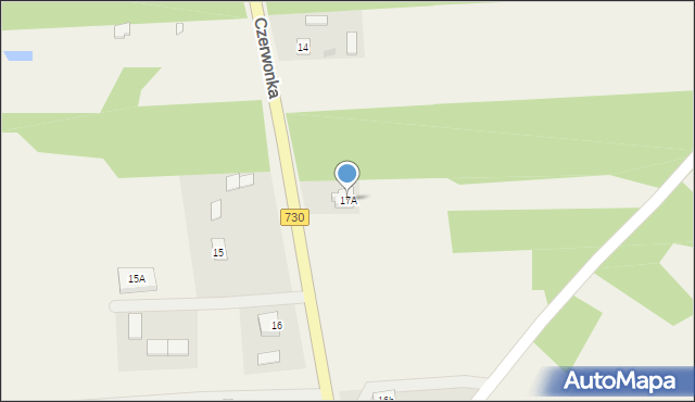Czerwonka, Czerwonka, 17A, mapa Czerwonka