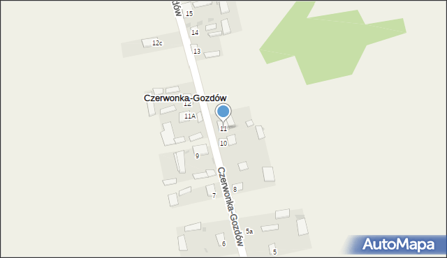 Czerwonka-Gozdów, Czerwonka-Gozdów, 11, mapa Czerwonka-Gozdów