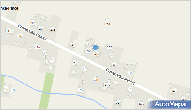 Czerwonka-Parcel, Czerwonka-Parcel, 26A, mapa Czerwonka-Parcel
