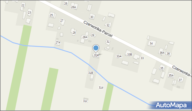 Czerwonka-Parcel, Czerwonka-Parcel, 31A, mapa Czerwonka-Parcel