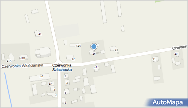 Czerwonka Szlachecka, Czerwonka Szlachecka, 45, mapa Czerwonka Szlachecka