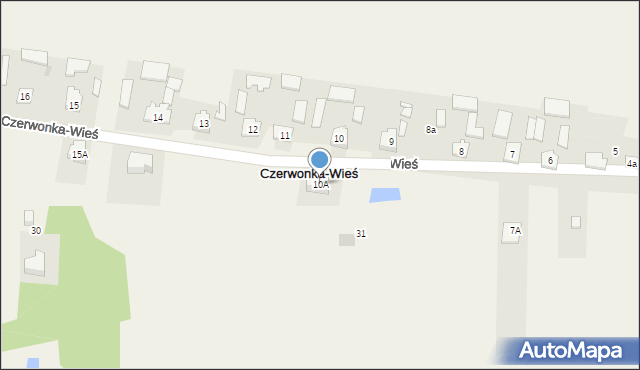 Czerwonka-Wieś, Czerwonka-Wieś, 10A, mapa Czerwonka-Wieś