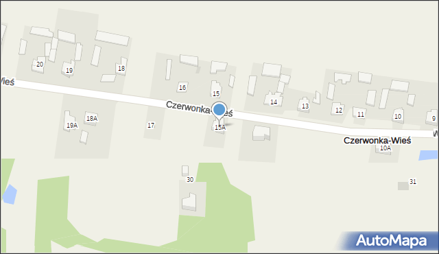 Czerwonka-Wieś, Czerwonka-Wieś, 15A, mapa Czerwonka-Wieś