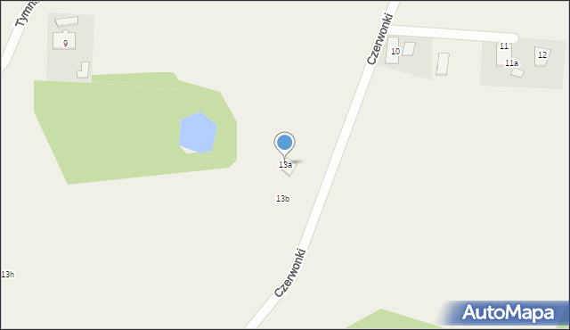 Czerwonki, Czerwonki, 13a, mapa Czerwonki