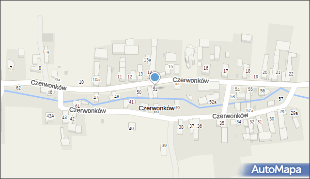 Czerwonków, Czerwonków, 51, mapa Czerwonków