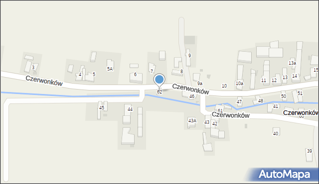 Czerwonków, Czerwonków, 62, mapa Czerwonków