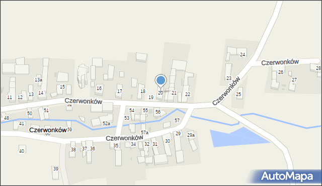 Czerwonków, Czerwonków, 20, mapa Czerwonków