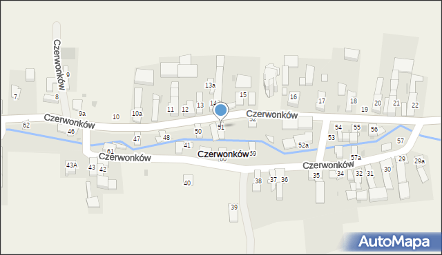 Czerwonków, Czerwonków, 51, mapa Czerwonków