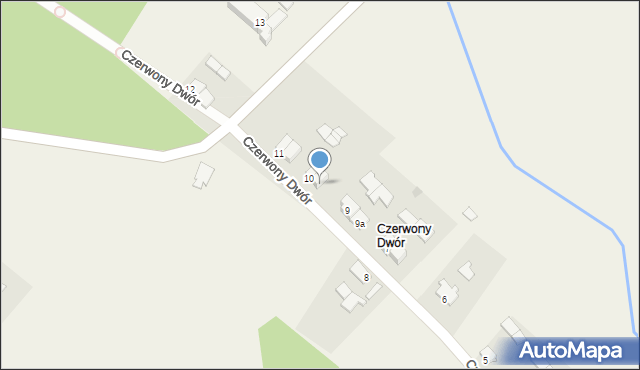 Czerwony Dwór, Czerwony Dwór, 10a, mapa Czerwony Dwór