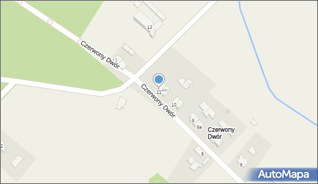 Czerwony Dwór, Czerwony Dwór, 11, mapa Czerwony Dwór