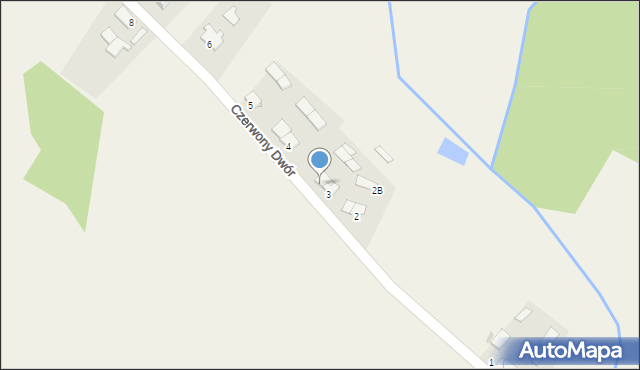 Czerwony Dwór, Czerwony Dwór, 3a, mapa Czerwony Dwór