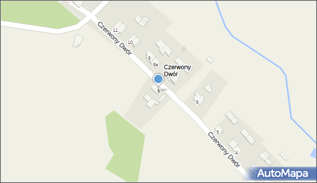 Czerwony Dwór, Czerwony Dwór, 8, mapa Czerwony Dwór