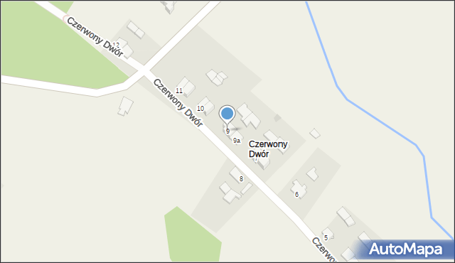 Czerwony Dwór, Czerwony Dwór, 9, mapa Czerwony Dwór