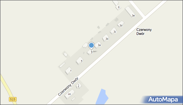 Czerwony Dwór, Czerwony Dwór, 3, mapa Czerwony Dwór