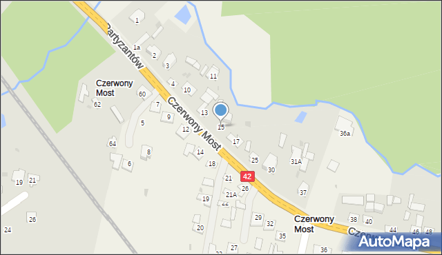 Czerwony Most, Czerwony Most, 15, mapa Czerwony Most