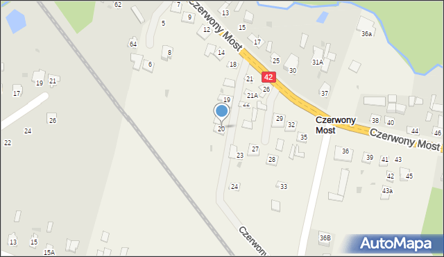 Czerwony Most, Czerwony Most, 20, mapa Czerwony Most