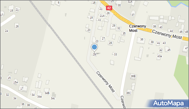 Czerwony Most, Czerwony Most, 24, mapa Czerwony Most