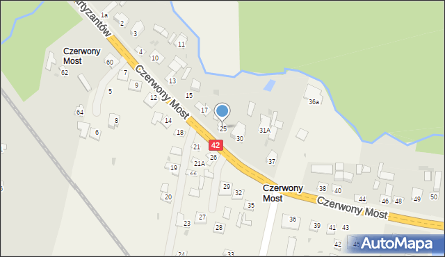 Czerwony Most, Czerwony Most, 25, mapa Czerwony Most