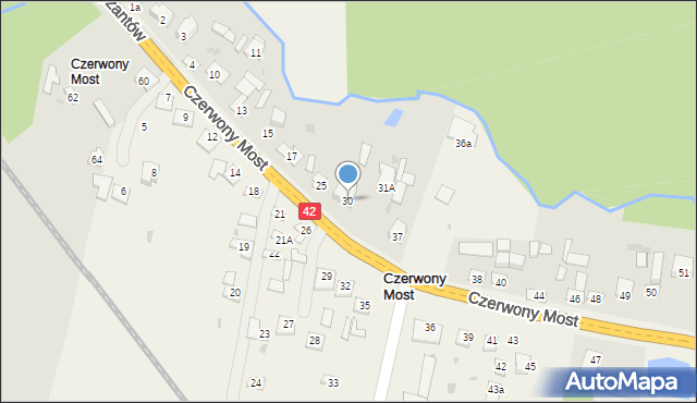 Czerwony Most, Czerwony Most, 30, mapa Czerwony Most