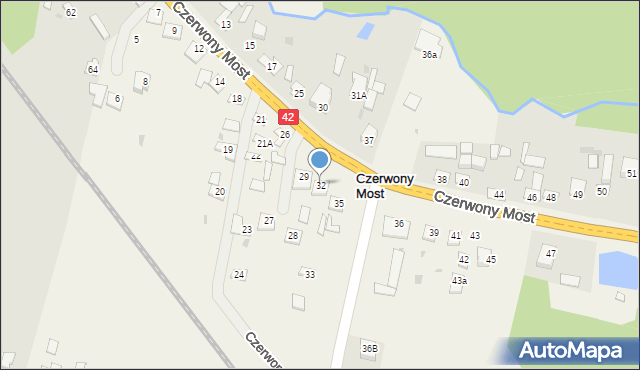 Czerwony Most, Czerwony Most, 32, mapa Czerwony Most