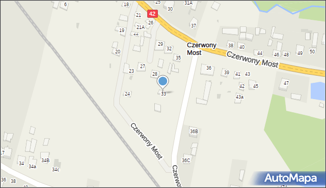 Czerwony Most, Czerwony Most, 33, mapa Czerwony Most