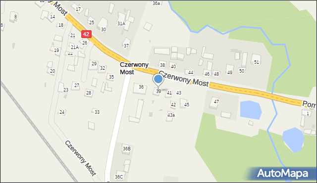 Czerwony Most, Czerwony Most, 39, mapa Czerwony Most