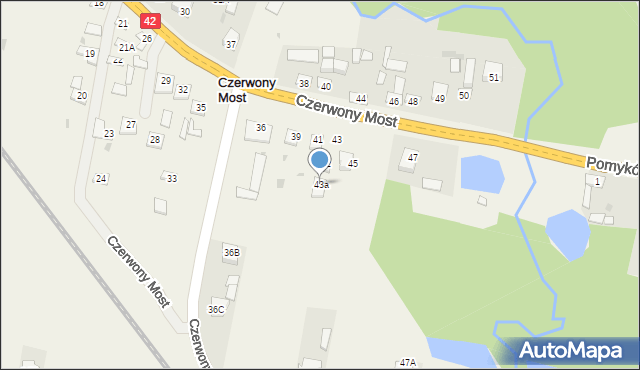 Czerwony Most, Czerwony Most, 43a, mapa Czerwony Most