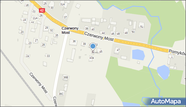 Czerwony Most, Czerwony Most, 43B, mapa Czerwony Most