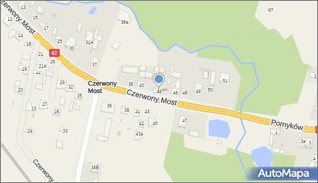 Czerwony Most, Czerwony Most, 44, mapa Czerwony Most