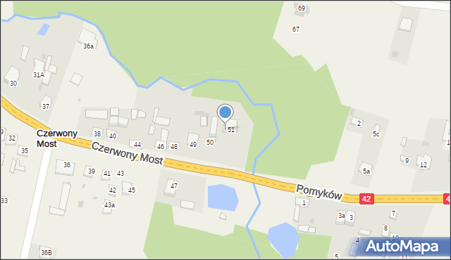 Czerwony Most, Czerwony Most, 51a, mapa Czerwony Most
