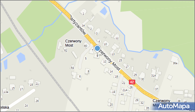 Czerwony Most, Czerwony Most, 9, mapa Czerwony Most