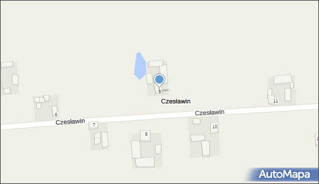 Czesławin, Czesławin, 9, mapa Czesławin