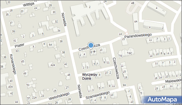 Częstochowa, Czechowicza Józefa, 6, mapa Częstochowy