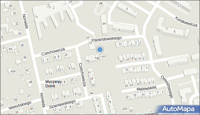 Częstochowa, Czechowicza Józefa, 7/9D, mapa Częstochowy