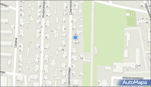 Częstochowa, Czarnieckiego Stefana, hetm., 14, mapa Częstochowy