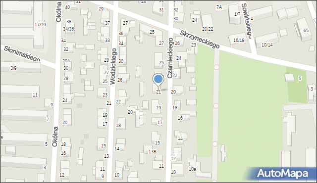 Częstochowa, Czarnieckiego Stefana, hetm., 21, mapa Częstochowy