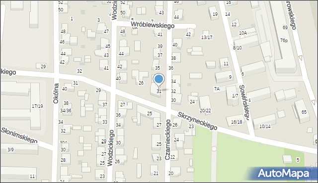 Częstochowa, Czarnieckiego Stefana, hetm., 31, mapa Częstochowy