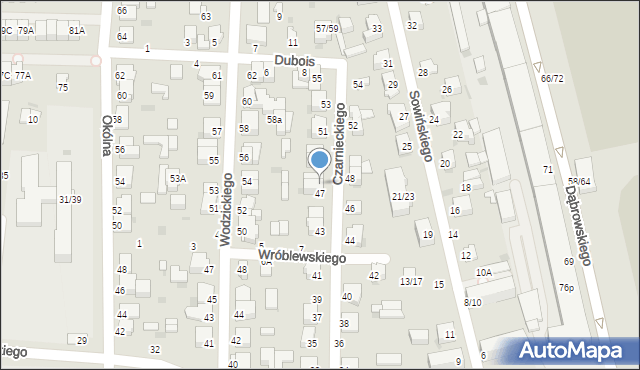 Częstochowa, Czarnieckiego Stefana, hetm., 47A, mapa Częstochowy
