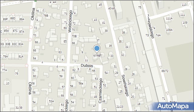 Częstochowa, Czarnieckiego Stefana, hetm., 57/59, mapa Częstochowy